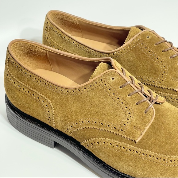 Polo Ralph Lauren Mens Asher Wingtip Oxford Suede Leather Dress Shoes - Picture 4 of 11